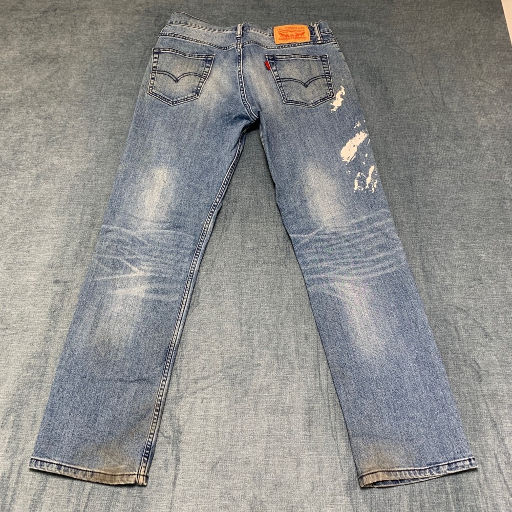 Levi's 514 Jeans Mens 30x30 Blue Denim Light Wash Classic Straight Fit Faded